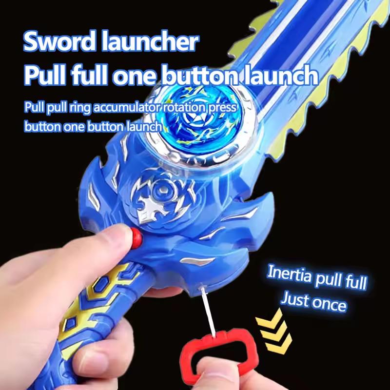 New Kid Spinning Sword Launcher Gyro Toy Multiplayer Interactive Game Color Luminous Spinning Toys For Children's Birthday Gifts