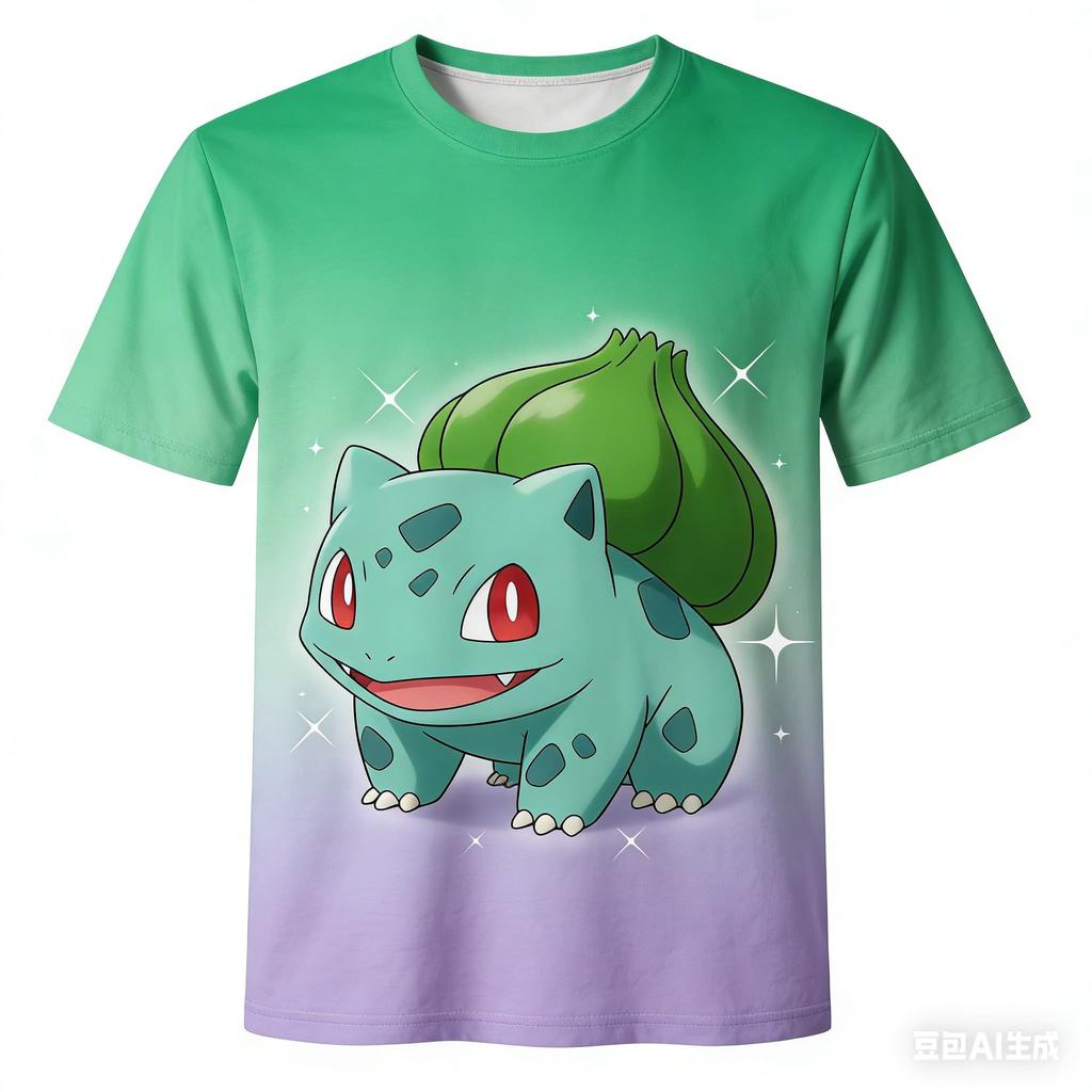 New 26 Summer Japanese Anime Pikachu 3D Quick-drying T-shirts, Children's Clothing Gift Family Matching