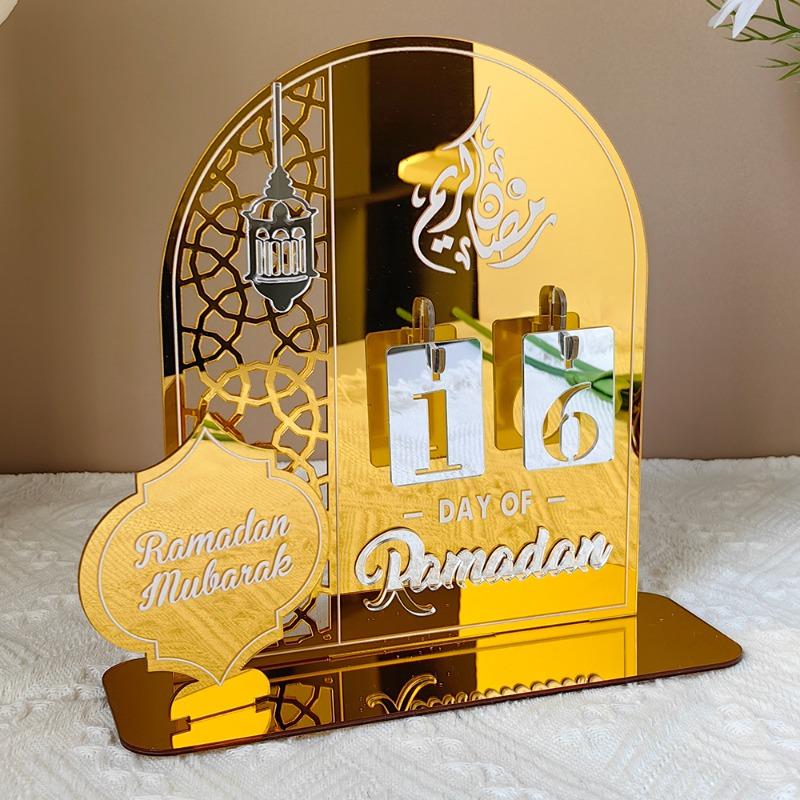 BT268-270 3D Countdown Acrylic Mirror Stand - Festive Home Decor Display with Reflective Base for Holiday Countdowns