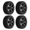 4Pcs Rubber Tires Aluminum Alloy Exquisite Simple Installation Tyres for 1 10 Flat Sports CarsBlack
