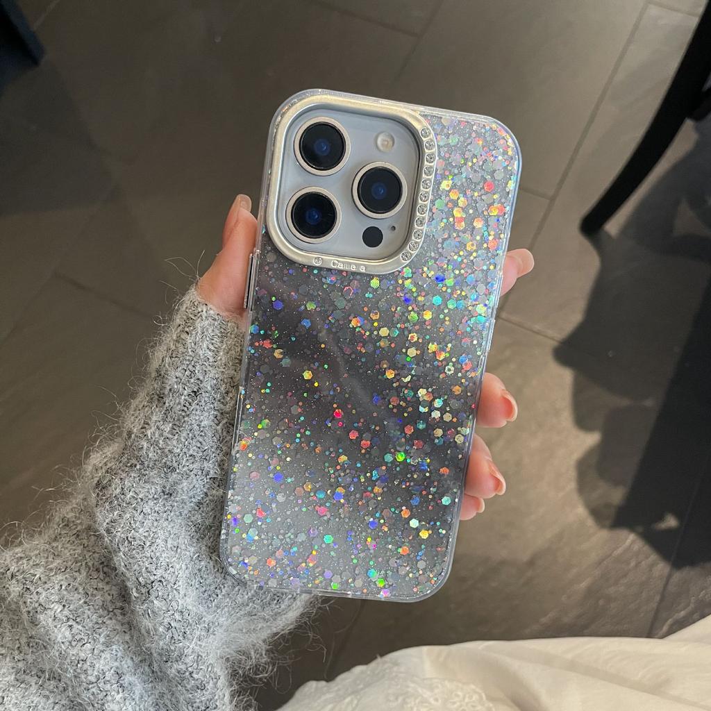 Gradual Change Starry Sky Glitter Applicable To Apple 16promax Mobile Phone Case iPhone15 Masonry Frame 14 Anti-drop 13/12