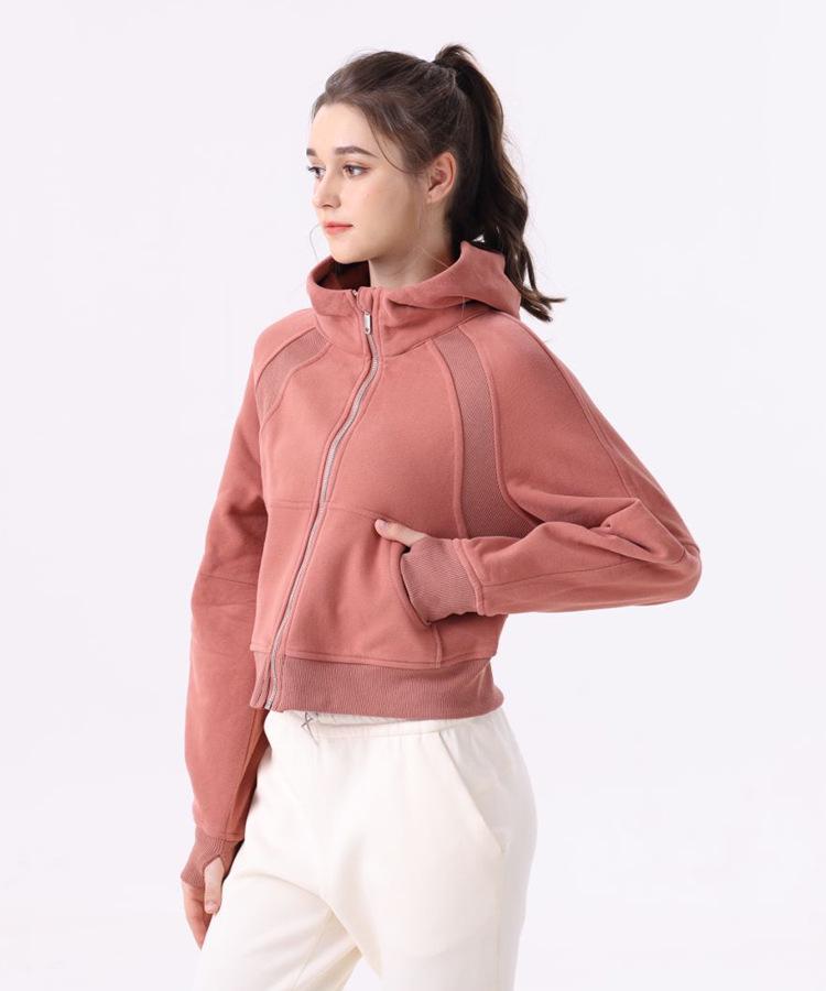 Women's Casual Cotton Zipper Hoodie - Autumn/Winter Yoga & Fitness Wear