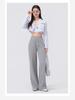 Spring Women's Slimming High Waist Loose Fit Black Straight Leg Pants