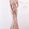 2026 New Sequined Evening Dress European and American Long Fishtail Slim and Thin Banquet Temperament Host Dress