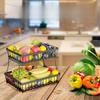 2-Tier Kitchen Countertop Basket-Large Capacity, Detachable Storage Rack for Bread, Vegetables, and More-Sleek Modern Design