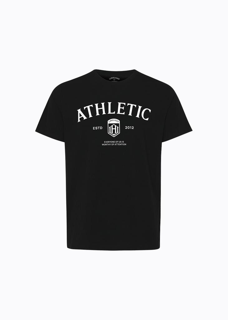 LIMELIGHT APPAREL Athlete Standard Fit Athletic Logo T-Shirt (Black/White)