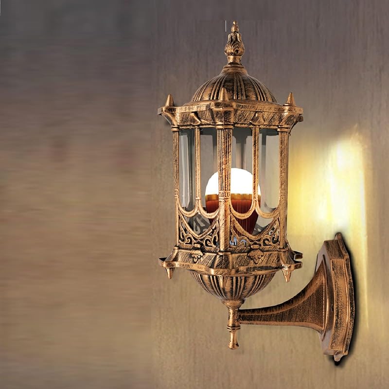 Ретро Уличный Настенный Светильник, Латунные Фонари Стеклянный Бра, Деревенский Настенный Фонарь Бра, Алюминиевый Стеклянный Фонарь Настенный Светильник, Внутренний Водонепроницаемый 1