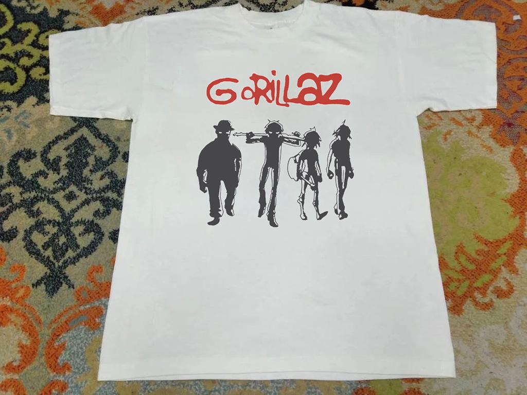 Gorillaz Street Kids Gangsta Electro-Rock Band Oversized Loose Fit Short Sleeve T-Shirt 100% Cotton Loose Tops Breathable Tee