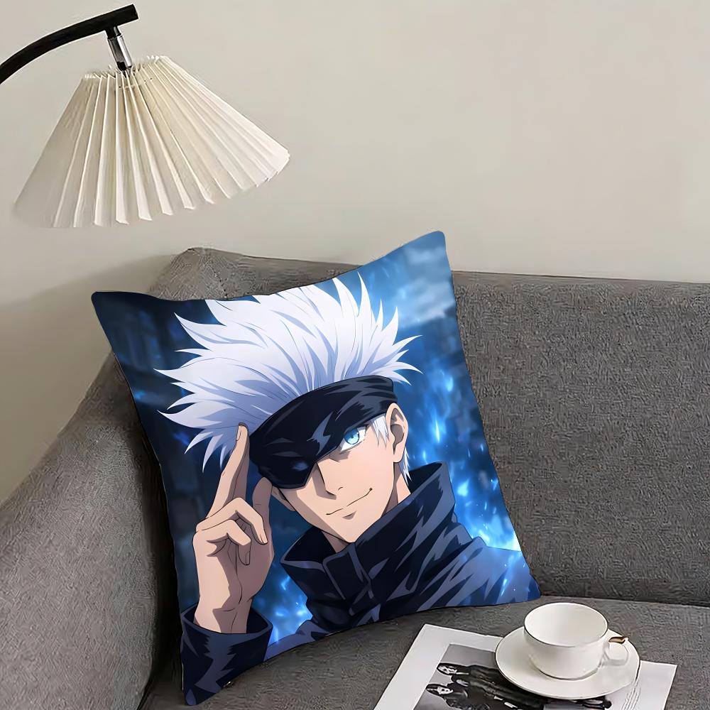 J-Jujutsu Kaisenn Go-Jo Satoru Cushion Cover Pillowcase Ultra Soft Skin Friendly Fabric Cloud Like Comfort & Concealed Zipper