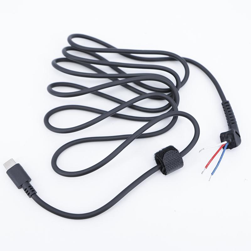 2pcs USB Type C Charging Cable DC Jack Plug Power Adapter For Laptop 45w 65w USB-C Connector Cord 20awg 5A Repair 1.7m