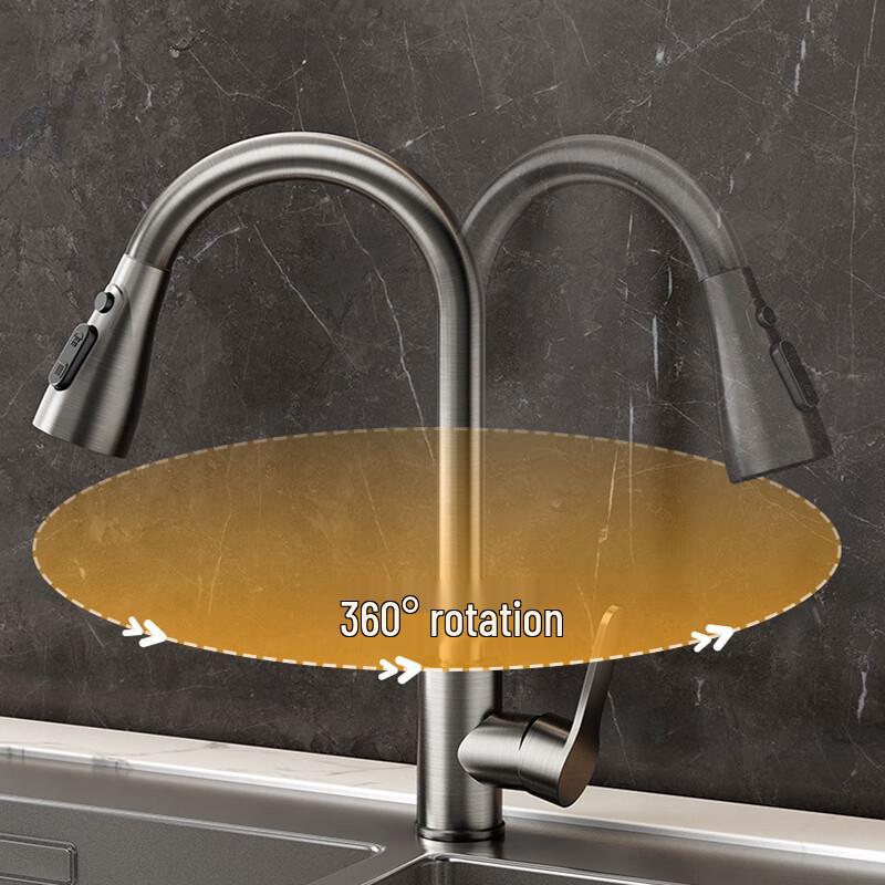 Stainless Steel Pull-Out Kitchen Faucet