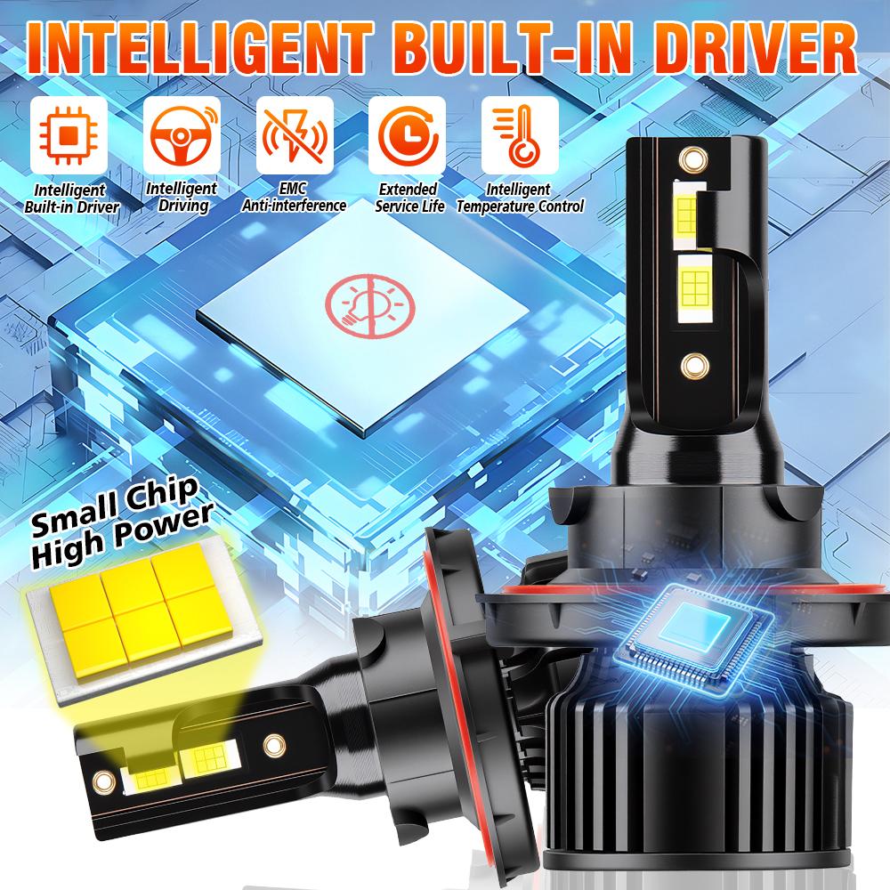 H13 High low beam TOP Best LED Auto Bulbs Canbus Led Headlight CSP 3570 chips 6000K Car Headlight High lumen 30000LM 12V Bulbs