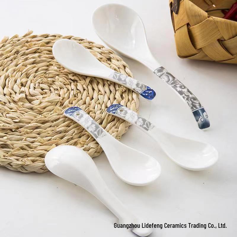 OIMG Nordic Ceramic Soup and Rice Spoon Set