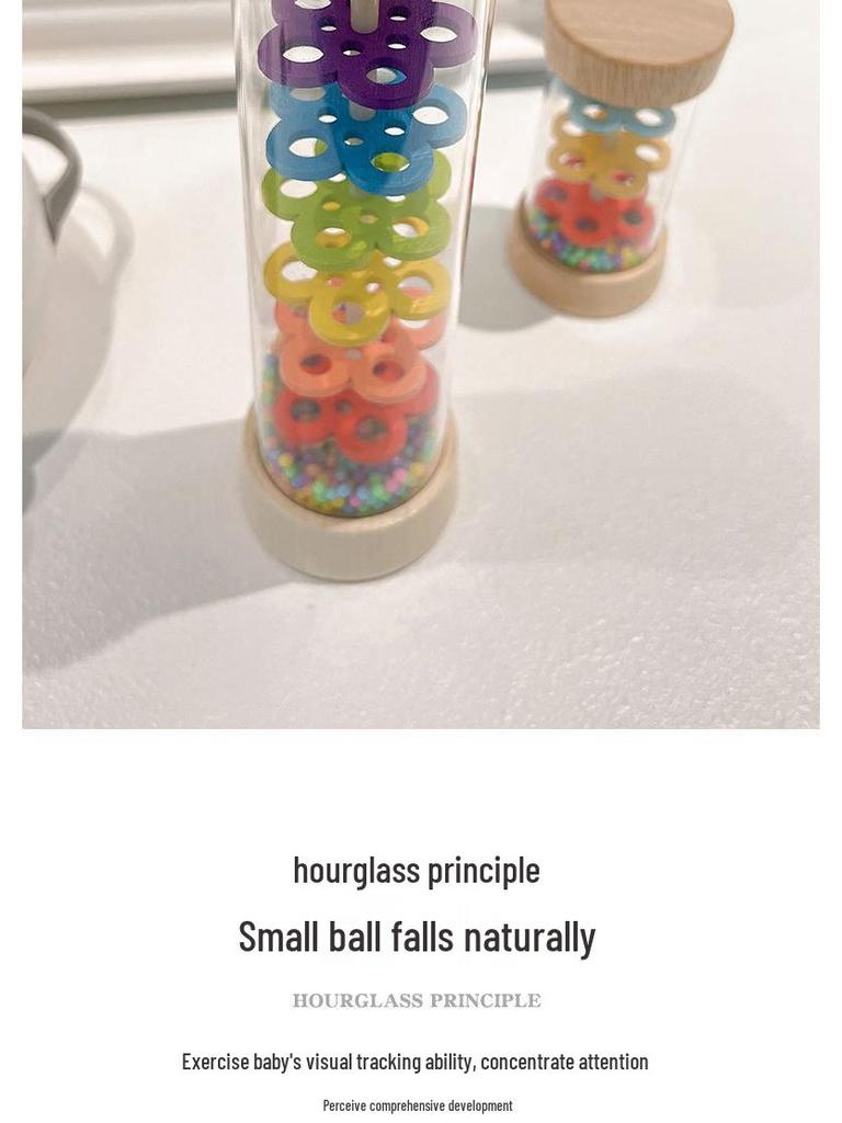 Rainstick Orff Percussion Instrument: Rainbow Hourglass Sound Simulator, Guiro Maraca for Early Education Music Classes