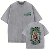 Maglietta Lavata Vintage Anime YuYu Hakusho Uomo Donna Abbigliamento Fumetto Oversize Uomo Hip Hop Magliette Retro Streetwear