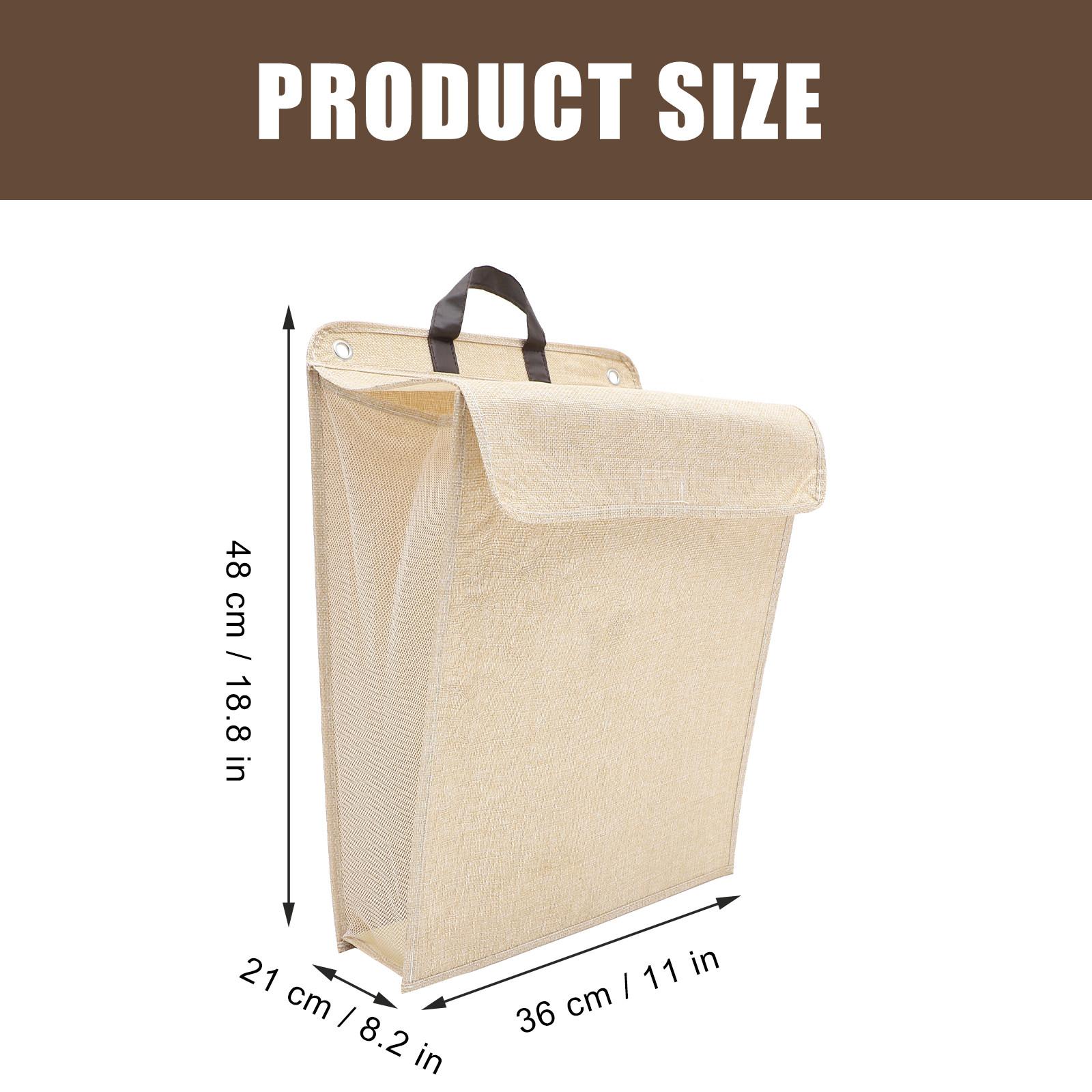 Large Foldable Dustproof Fabric Laundry Basket Wall Laundry Hamper Smooth Surface Collapsible Clothes Storage Bin бежевый