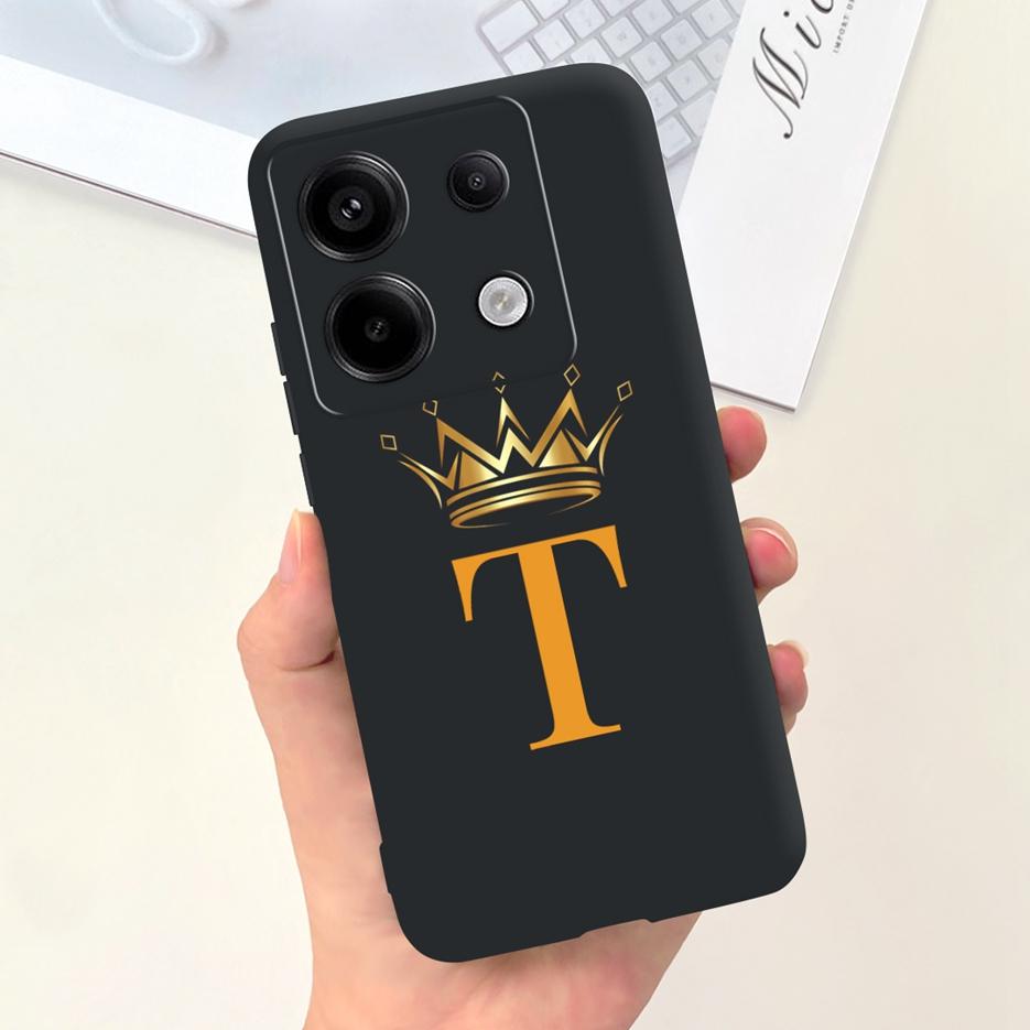 For Xiaomi Redmi Note 13 4G Case Cute Crown Letters Cover Soft TPU Phone Case For Xiaomi Redmi Note 13 Pro Plus Note13 5G Bumper