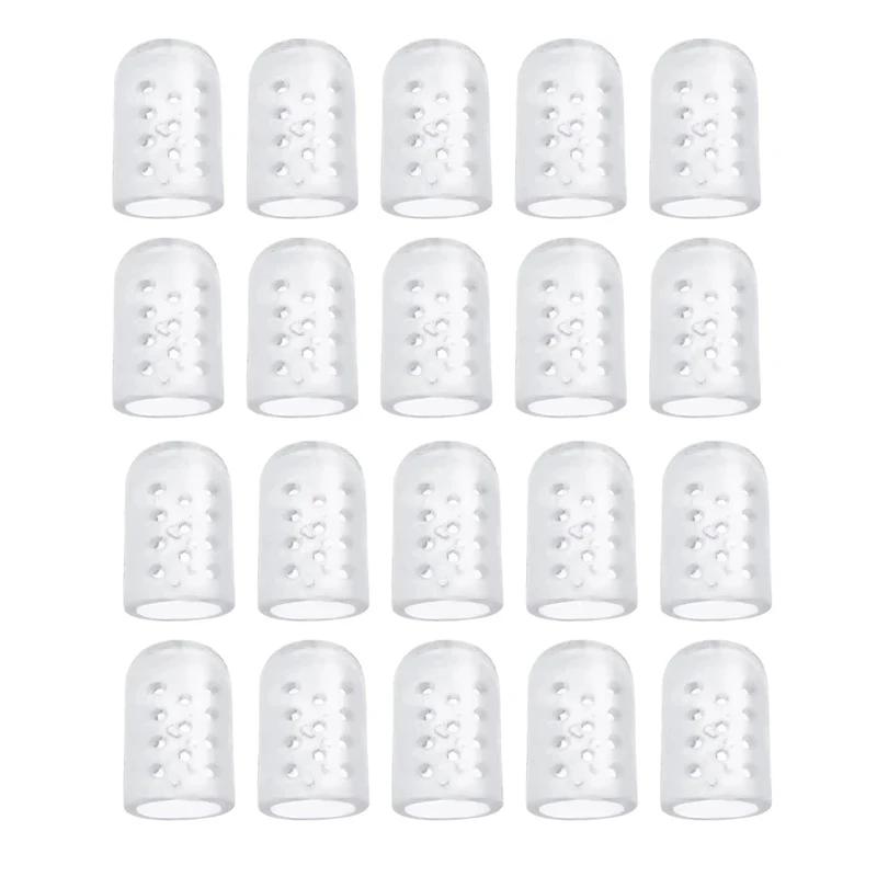 

20pcs Comfortable With High Elasticity Transparent Breathable Silicone Toe Protectors Prevent Blisters Calluses And Corn One Size