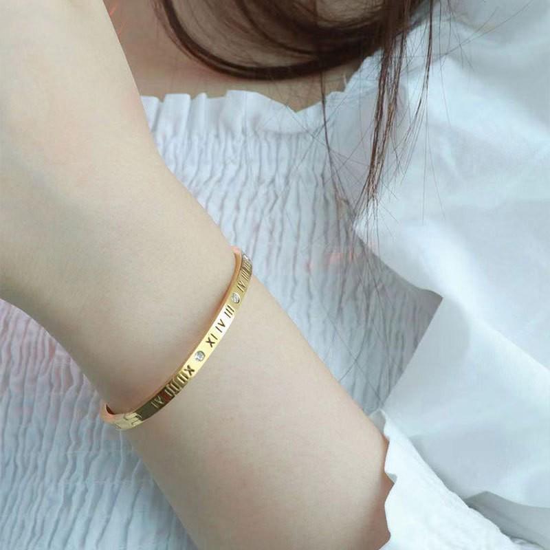 Starry Sky Silver Titanium Steel Bracelet for Women - High-End, Versatile, Full Diamond, Non-Fading Fashion Accessory