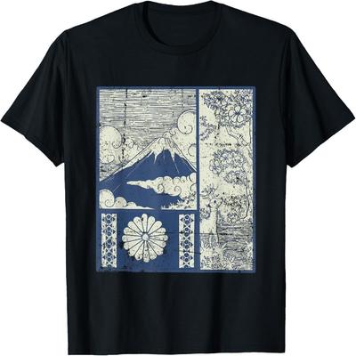 Japan Otaku Japanese Vintage Cherry Sakua Blossom Mt. Fuji T-Shirt