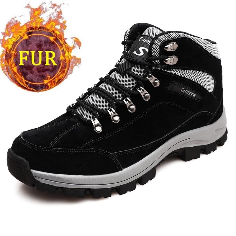 Párové boty Venkovní Vodotěsné Turistické Turistické Boty Nadměrná Velikost Plyšové Teplé Pohodlné Ležérní Tenisky Dámské Chůze Kempingové Boty