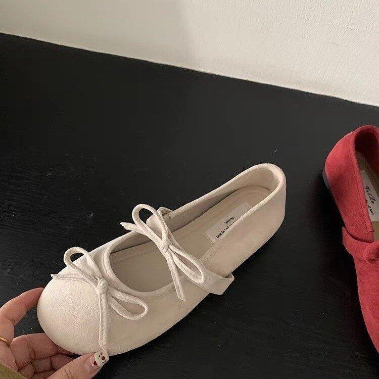 

Вечерний ветер туфли балетки туфли Мэри Джейн французский бант ранняя весна женская обувь с юбками туфли на мягкой подошве 40