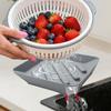 Durable Silicone Dish Drain Pad Square with Spout Sink Sponge Holder Heat Resistant Non-Slip Dish Rack Mat Cooking