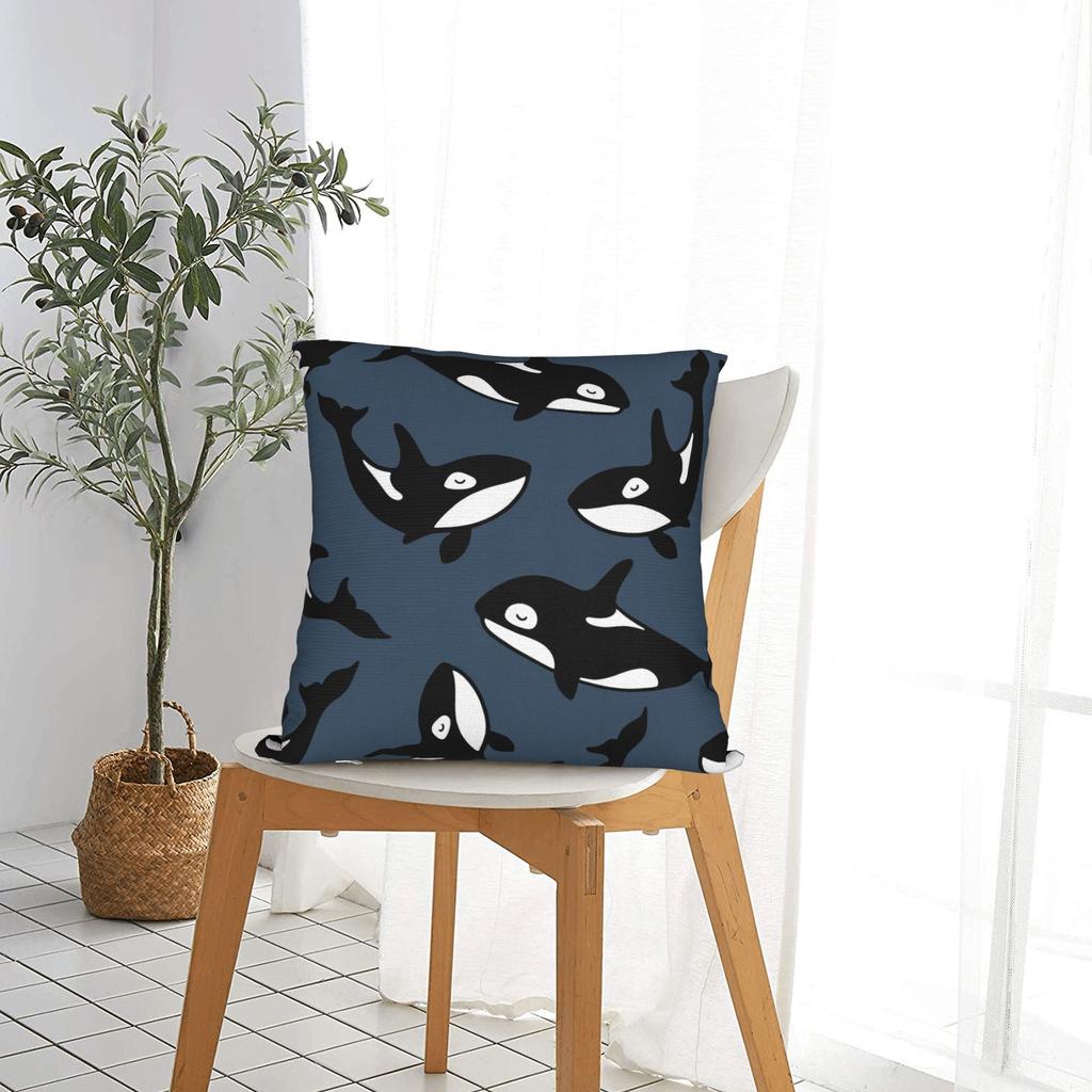 Orca Whale Patterns Pillow Cover Comfy Cushion Cover Morden Pillow Case For Sofa Couch Bed Living Room