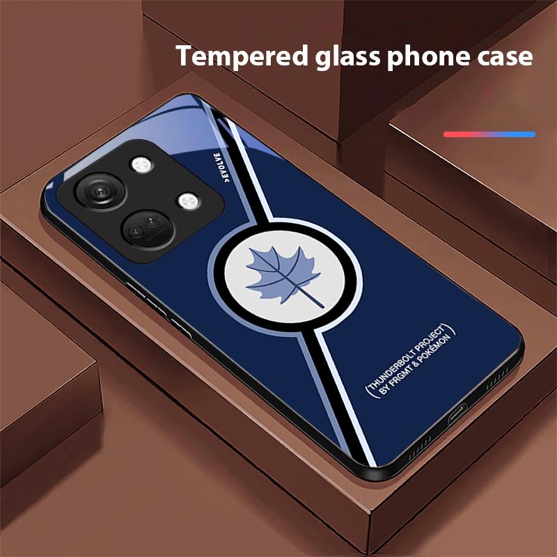 Maple Leaves Yellow For OnePlus Nord 3 5 6T 7 Pro 8 12 10T Reno8 Lite 5G 10R Nord N30 Hard Shell Tempered Glass Phone Case Black