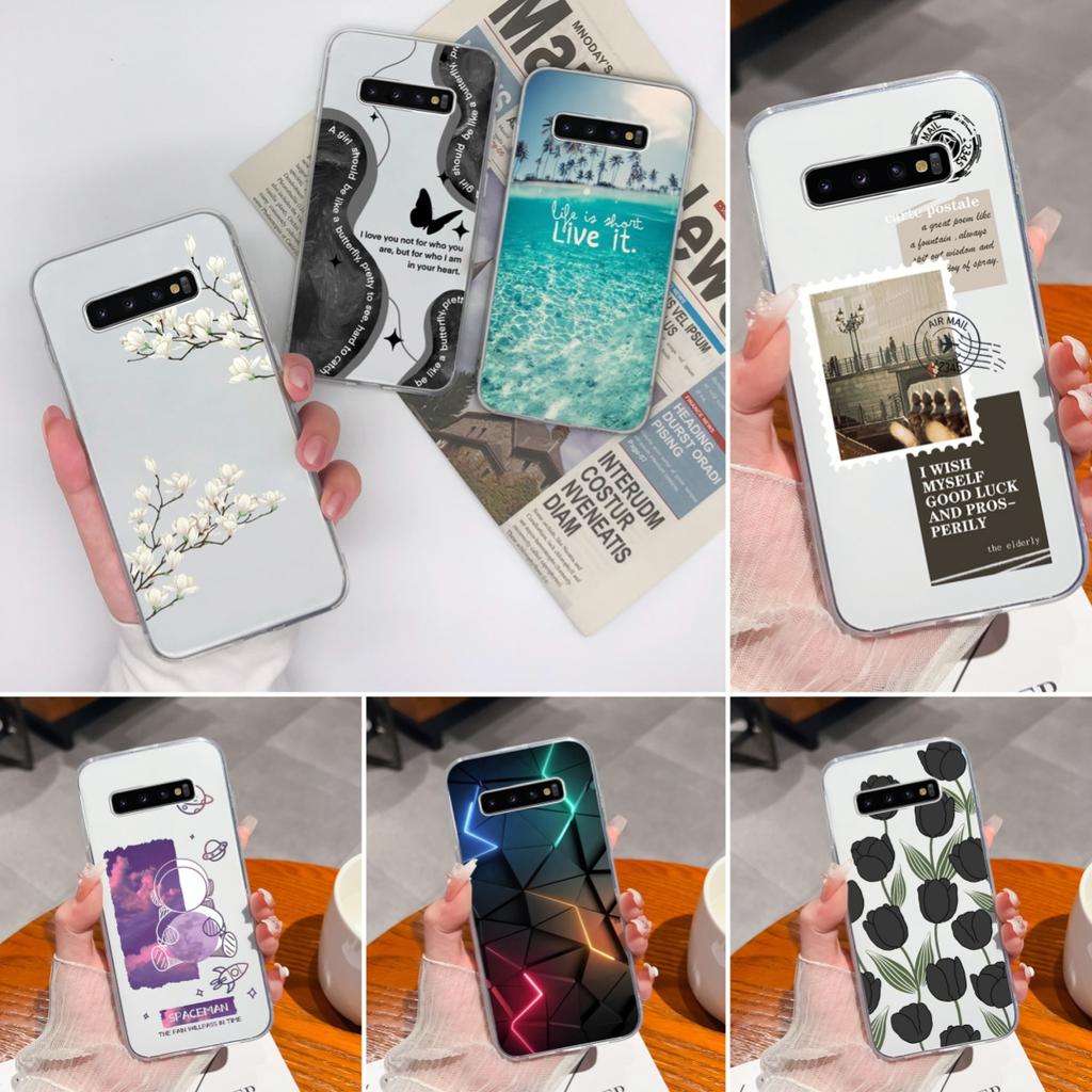 For Samsung S10 Lite Plus S10E Phone Case Creative Stamp Soft Clear Silicone Anti Drop Back Cover For Samsung Galaxy S 10 E Mask