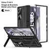 Galaxy Z Fold6 Case With Dual Kickstand Full Coverage Shockproof PC Cover In Gold Black