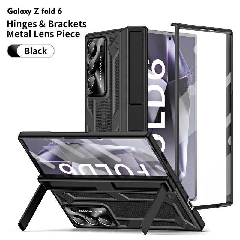 Galaxy Z Fold6 Case With Dual Kickstand Full Coverage Shockproof PC Cover In Gold Black
