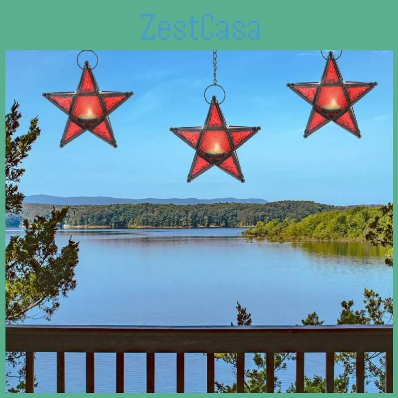 Krásná evropská vintage železná umělecká barevná skleněná větrná lucerna hvězda svícen pro domácí dekoraci