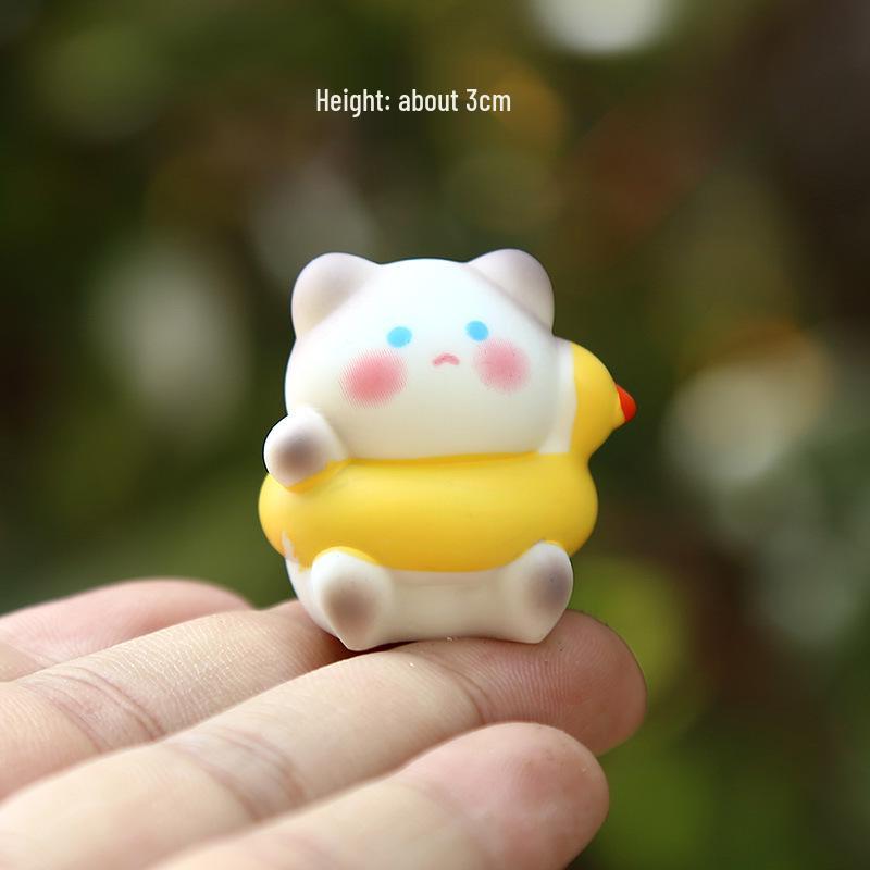 Cross-Border Cute Siamese Cat Mini Ornament: Cartoon Fat Cat Bean Eyes Pet Doll Blind Box
