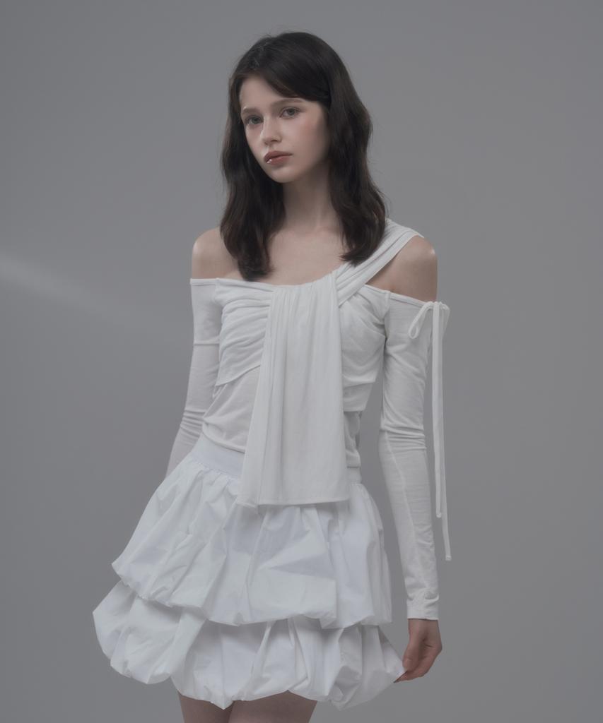 Mausolleum Balloon Cancan Skirt - White