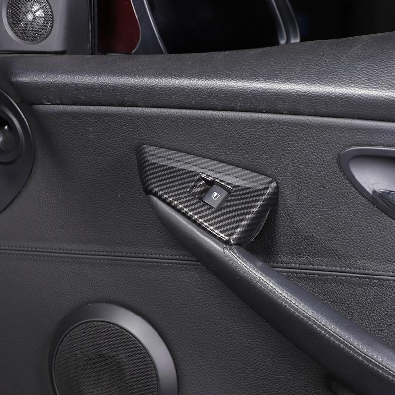 For BMW 6 Series E63 E64 2004-2009 ABS Carbon Fiber Car Door Window Lift Switch Button Frame Panel Trim Interior Car Accessories