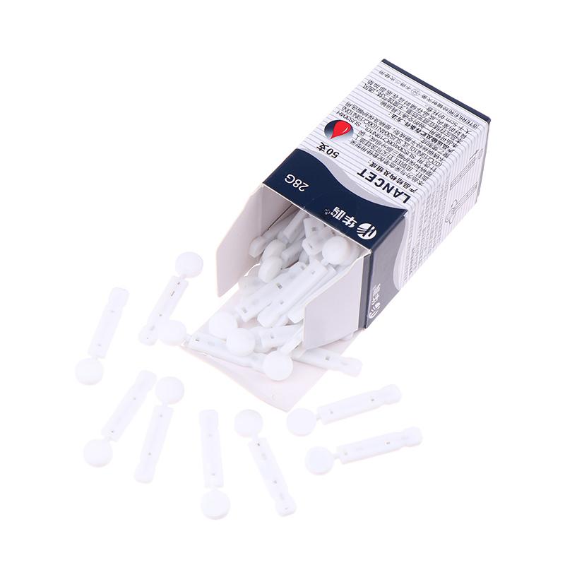 50Pcs Sterile Lancets Kit 28G Pen Glucose Meter Compatible Disposable Needles for Measuring Blood Sugar Level