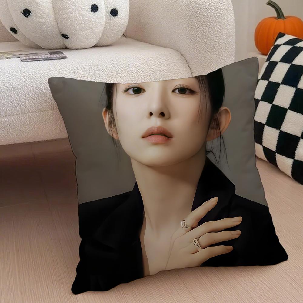 Popular Red Velvet iIrene Kpop Star Cushion Cover Throw Pillow Cover Hidden Button Durable Polyester Chair Cushion