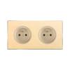 Hoge Kwaliteit Retro Stijl Aluminium Wandlichtschakelaar - Koffiekleurige LED Indicator met Resetknop Universele Elektrische Socket