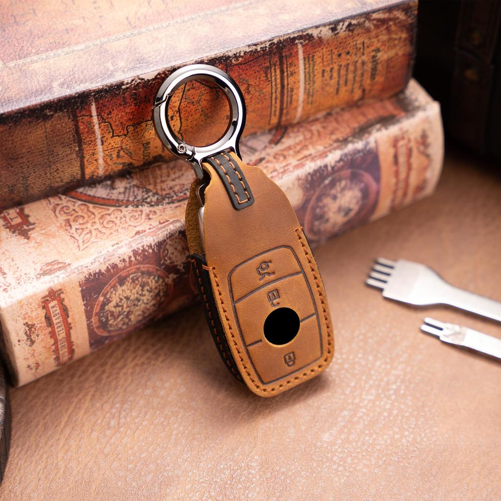 [PIMOHI] Compatible with Benz Key Case Genuine Leather A Class
