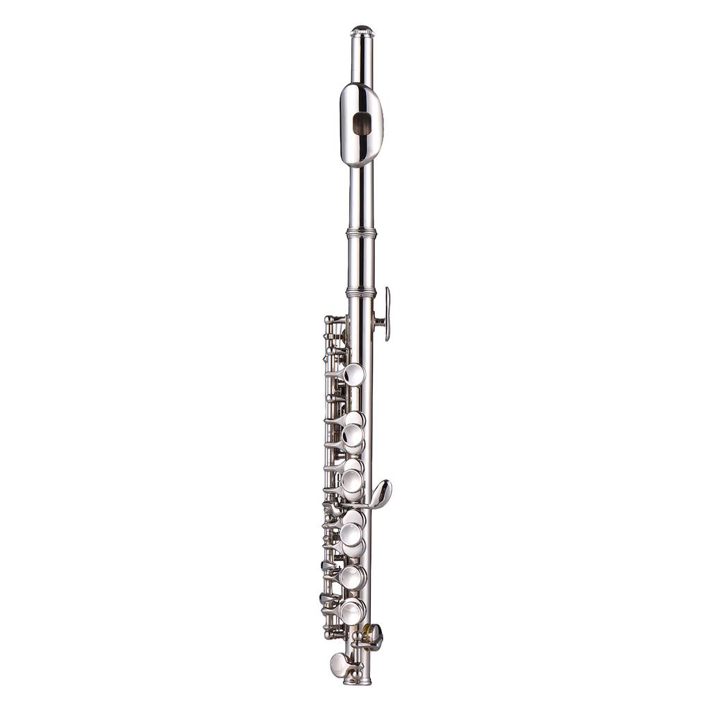Piccolo Instrument White Copper Nickel Plated C Key Piccolo Flute for Beginners Students with Hard Case Cleaning Rod Cloth and Gloves