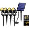 Solar Spotlight - T-sun - 4 Pieces - Waterproof Ip65 - 3000k Led - Easy Installation