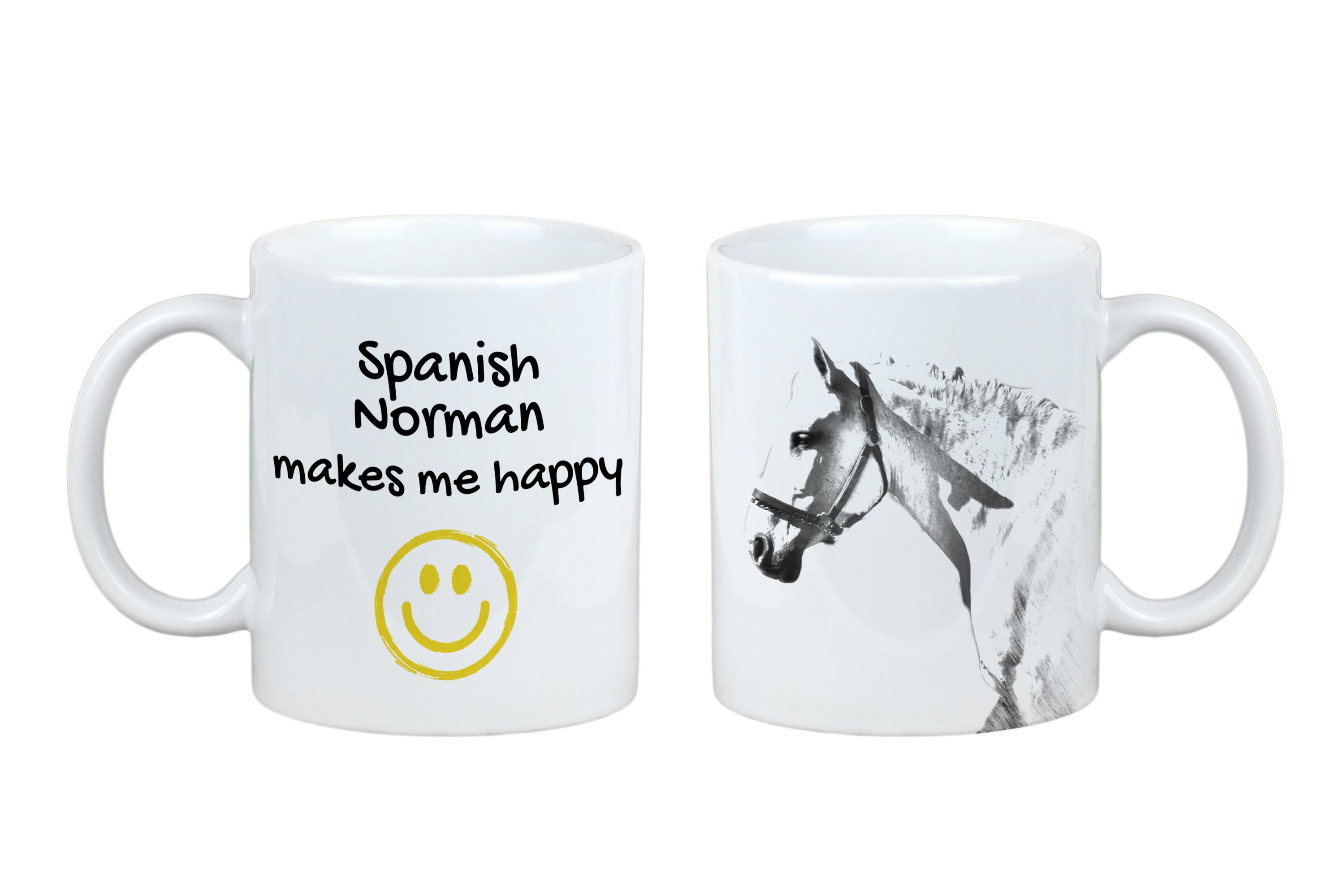 

Spanish Norman - cup with a horse, a cheerful cup for a dog lover, a personalized gift from the Art-Dog brand білий