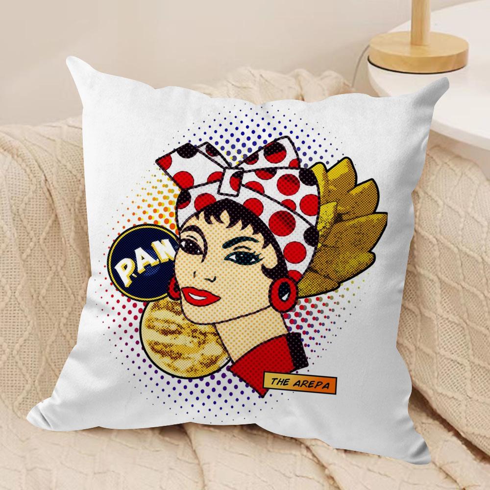 AAesthetic Art Venezuela Cushion Cover Silky Short Plush DoubleSided Printed Pillow Case for Sofa All Seasons Home Decor Gift