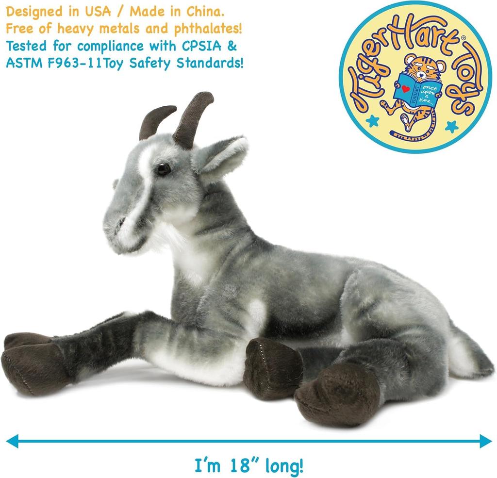 VIAHART Patrick the Pygmy Goat Plush Toy, Large (Approx. 18.5 inches), Fluffy and Extra-Large, Washable, Perfect as a Gift [Parallel Import]