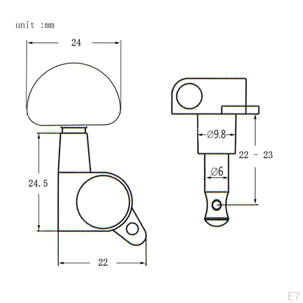 6 Pcs Sealed Guitar String Tuning Pegs Keys - 3 Left Right Machine Heads Knobs for