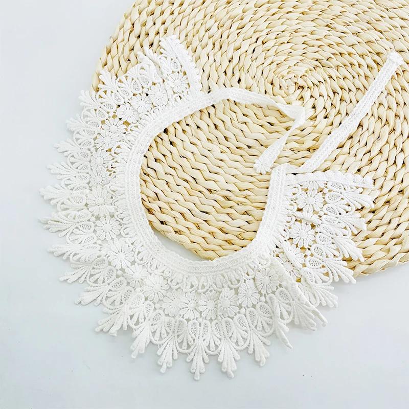 Perfektní kombinace Krajkové dětské bryndáčky Šála Bavlněný límec Dětské doplňky na krk Pro dívky Vše ladící Prolamované dětské dívčí šály Doplňky 3-8 let