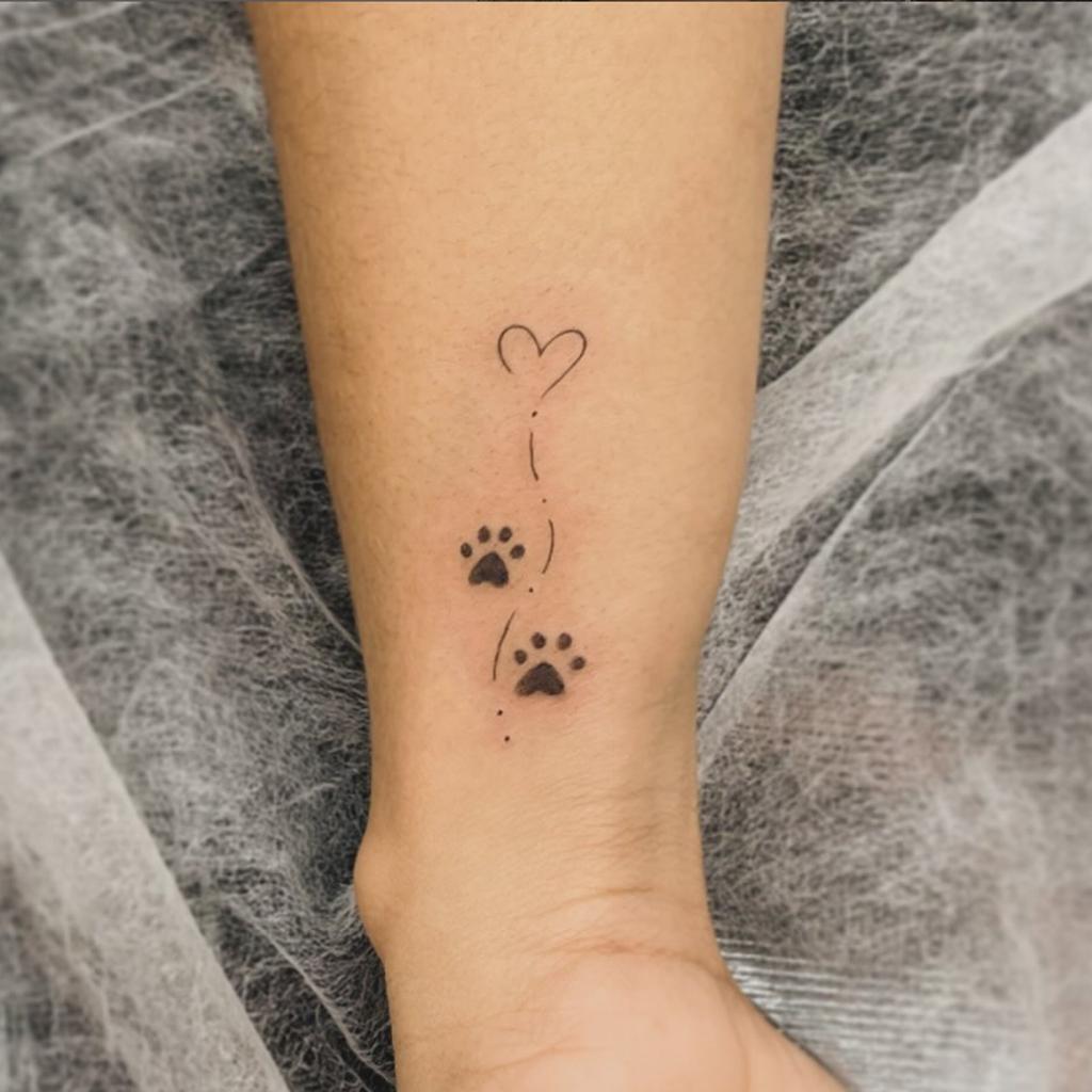 Cute Simple Love Line Cat Claw Tattoo Sticker Lasting Waterproof Premium Tattoo Sticker
