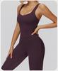 European & American One-Piece Brushed Yoga Bodysuit: Tight-Fitting, Slimming, Sports & Fitness Wear