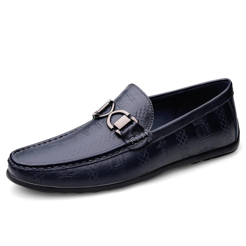 

Fashion Leisure Walk Loafers Men Genuine Leather Handmade Slip on Flats Luxury Brand Casual Driving Shoe New Man Moccasins Walking Shoes 38 синий